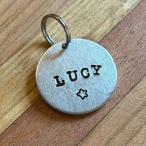 *PERSONALIZED* Hand Stamped Custom Dog Name Tag